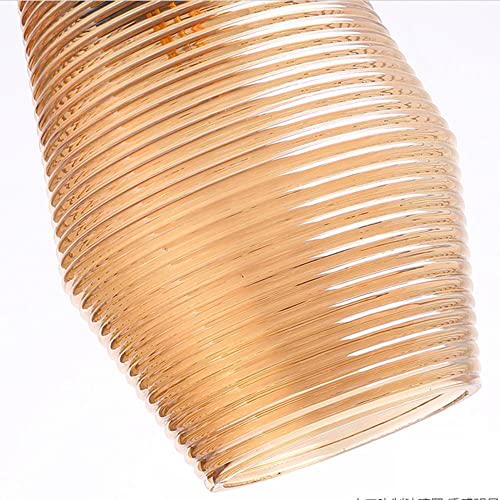 Glass pendant light transparente E27 avec structure en fer noir