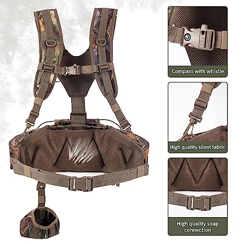 BLISSWILL Mochila de caça pochete de caça para homens com bolsa de arnês, bolsa de cintura com supor