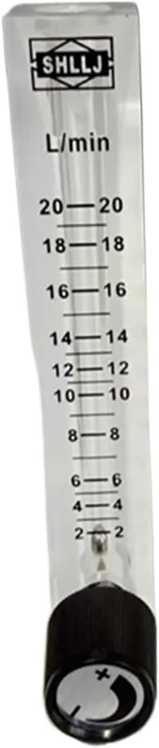 LZQ-7 2-20LPM Air Flow Meter Gas Flow Meter Indicator with Control Valve for Oxygen Conectrator Flow Adjustable Height 12cm(2-20LPM)