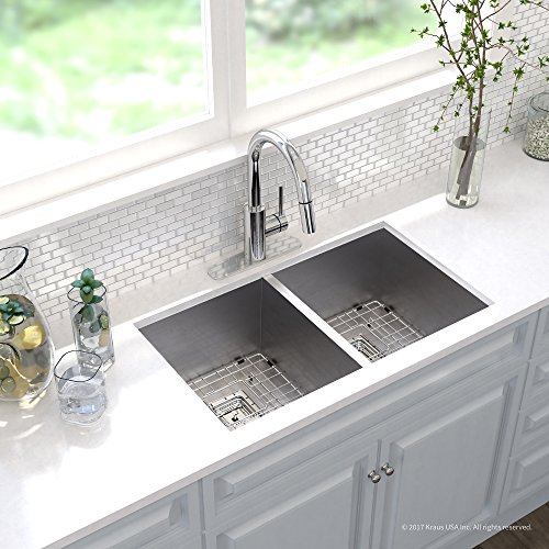 Kraus Khu322-2620-41Ch Handmade Undermount Double Bowl Sink With Faucet Chrome #TOP23