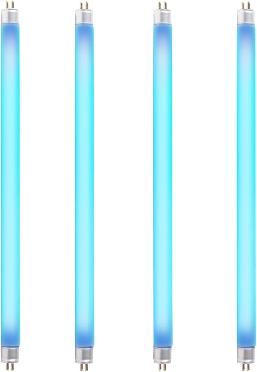 coospider-repta 4 Pack 8W T5 Replacement UV Bulb Compatible with Bell and Howell Monster Bug Zapper and Faicuk WS108 Wall Sconce Fly Light Trap, 12 Inch F8T5/BL UVA 365nm Fluorescent Light Bulbs