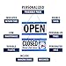 Business Hour Open Closed Sign with Suction Cups - Be Back Sign with Clock