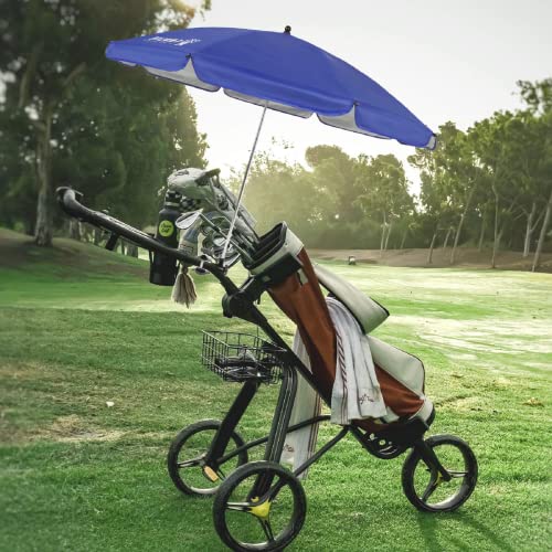 Ammsun Chair Umbrella With Universal Clamp 43 Inches Upf 50+,Portable Clamp On Patio Chair,Beach Chair,Stroller,Sport Chair,Wheelchair And Wagon,Blue #TOP6