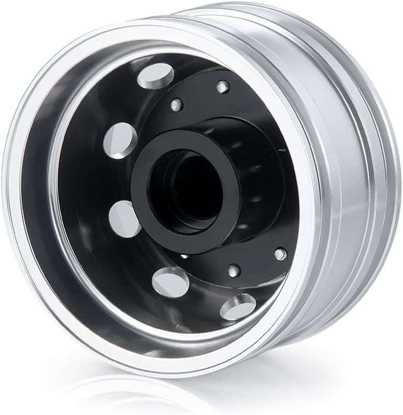 MOHERO 2Pcs Aluminum Front Beadlock Wheel RC Rims for 1/14 Tami-ya Trailer Tractor Cargo Truck Upgrade Parts
