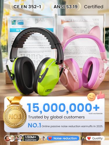 Image of Dr.meter 12Pack Ear Muffs for Noise Reduction: 27.4SNR Noise Cancelling Headphones for Kids Adults, EM100 Adjustable Classroom Hearing Protection Earmuffs for Monster Jam, Concerts, Kid Autism Sensory