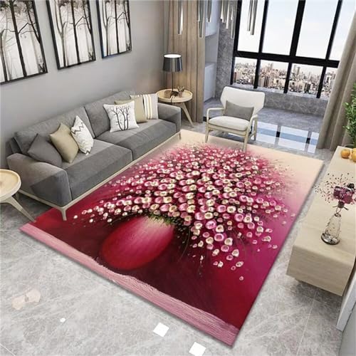 Tapis antidérapant résistant à l'usure rouge moderne 180x230cm - 2