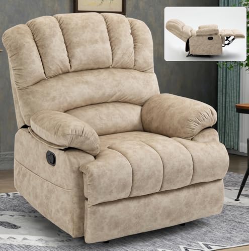 Sillón reclinable tela beige con brazo acolchonado miniatura 1