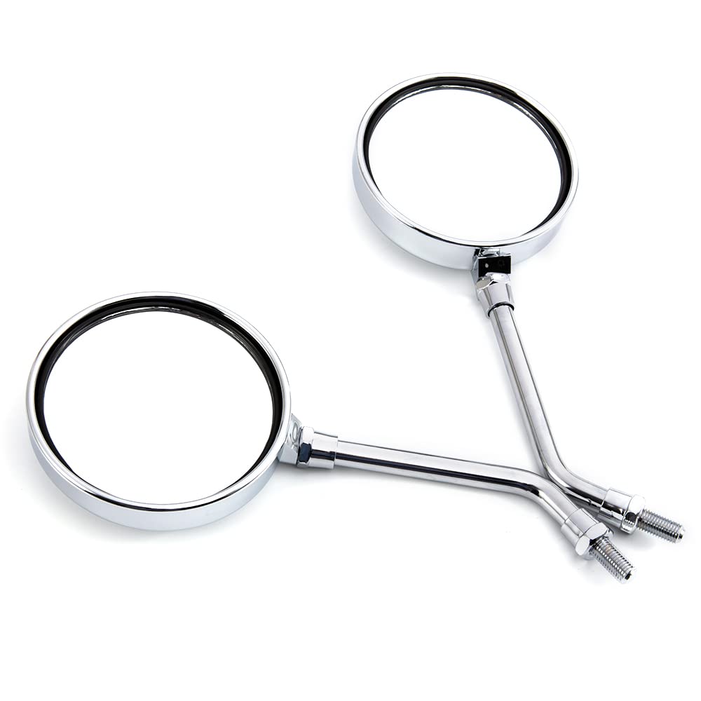 Rétroviseur Moto Long Manche - 9,5 Cm Rond, Tige 26 Cm - Vis 8mm - Style Café Racer, Bobber