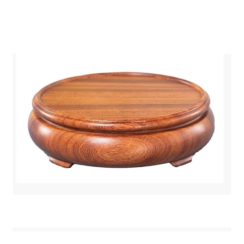 birene Vase Stand Bonsai Planter Display Stand, Sour Branch Wood Round Base for Table Lamp Teapot(M)