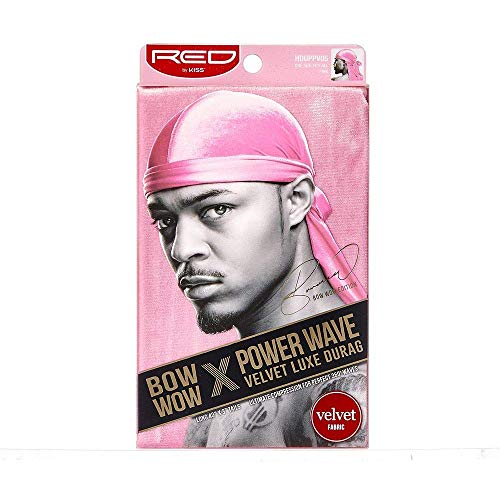 Image of KISS RED Bow Wow Power Wave Velvet Luxe Durag (Pink)