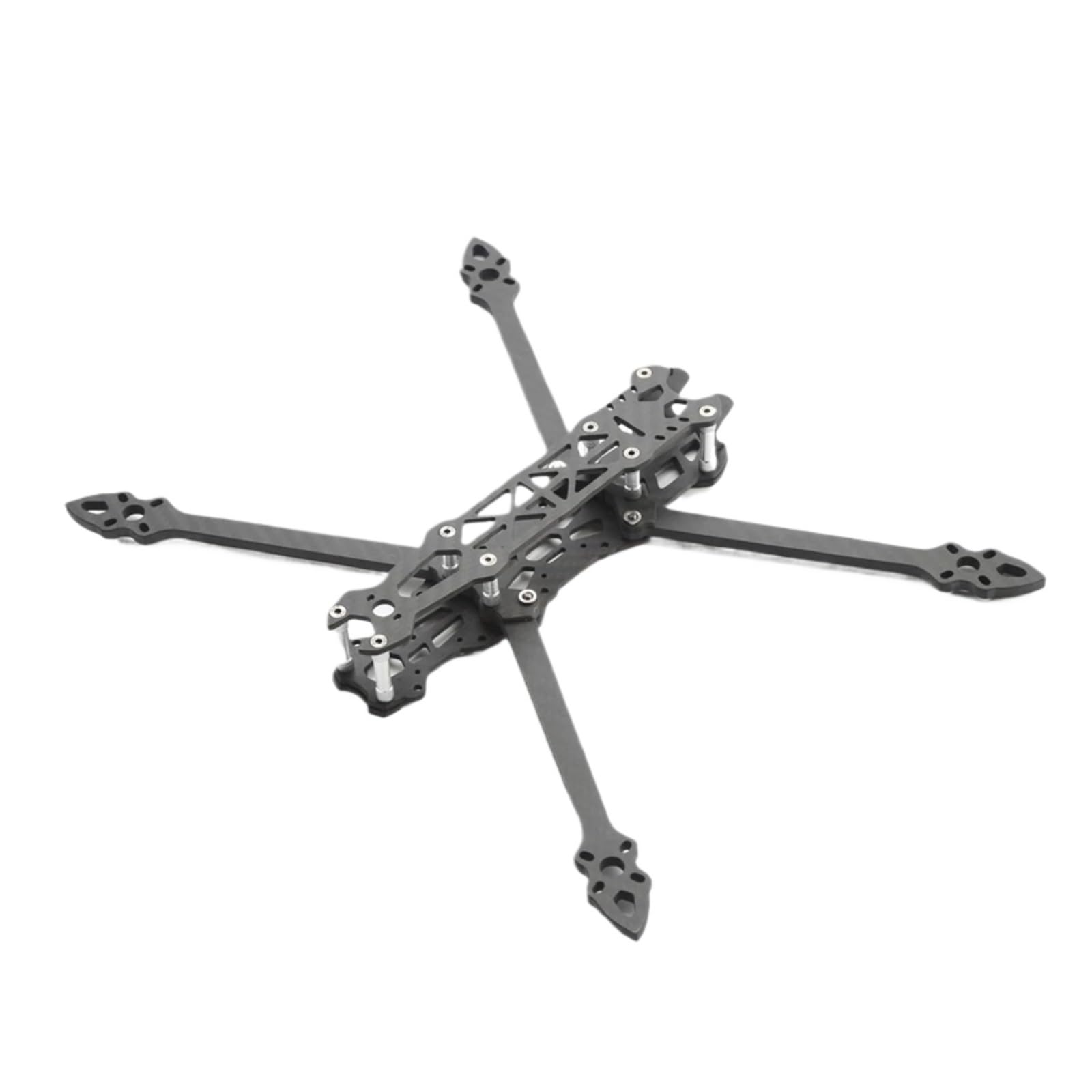Marco de fibra de carbono Mark4 5inch 225mm brazo 5MM quadcopter | 145*172MM, 102g, placa sup./inf./lateral 2.5MM, soporte cámara 19*19mm(With Yellow Print)