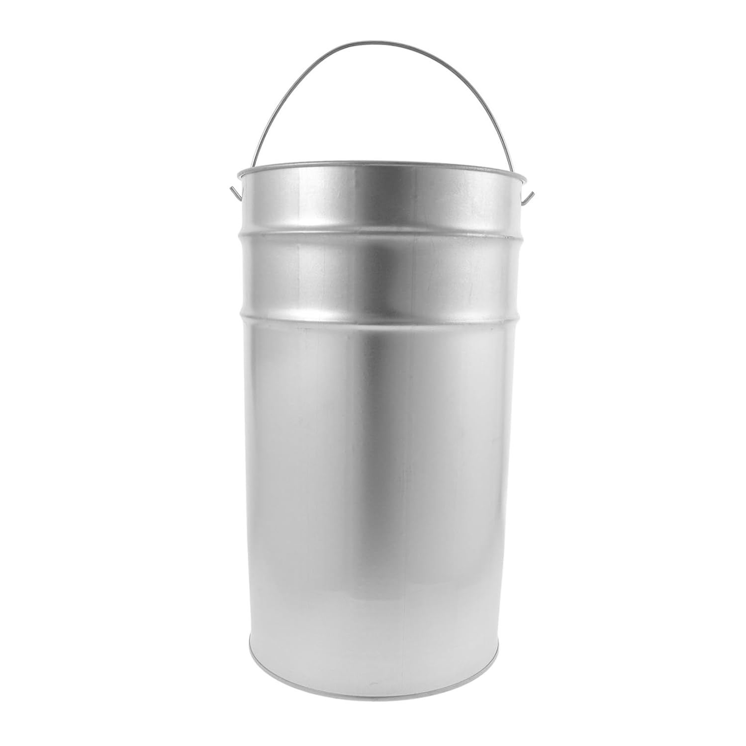 Outdoor Metal Trash Can Galvanized Bucket with Handle for Garden Multipurpose Storage Easy to Clean Material for Trash Gardening and More