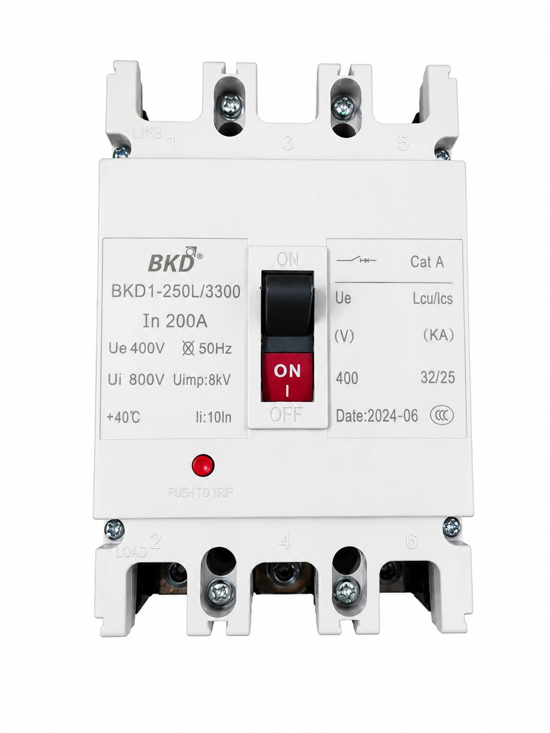 BKD 200A 3 Pole MCCB Molded Case Circuit Breaker 400V AC | 32kA Breaking Capacity, Heavy Duty Industrial, Model BKD1-250L/3300-image-30