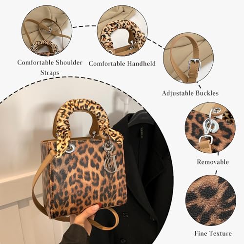 Image of Leopard Print Handbag - Women's PU Leather Crossbody Bag, Waterproof, Fashion Messenger & Satchel Bag