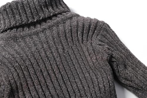 Image of Baby Boys Turtleneck Knit Sweaters Toddler Girls High Collar Pullover Sweater Size 1-8T