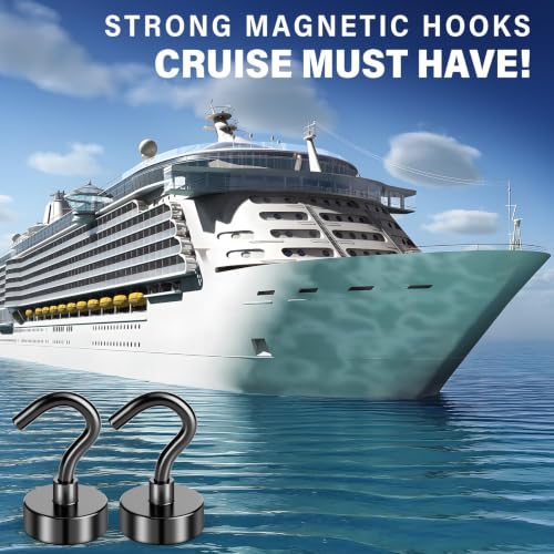 Image of FINDMAG 30LB+ Magnetic Hooks for Cruise Cabins, 28 Pack Black | Magnet Hooks Heavy Duty for Refrigerator, Office, Classroom, Ship, Travel and Home, Cruise Essentials 2026