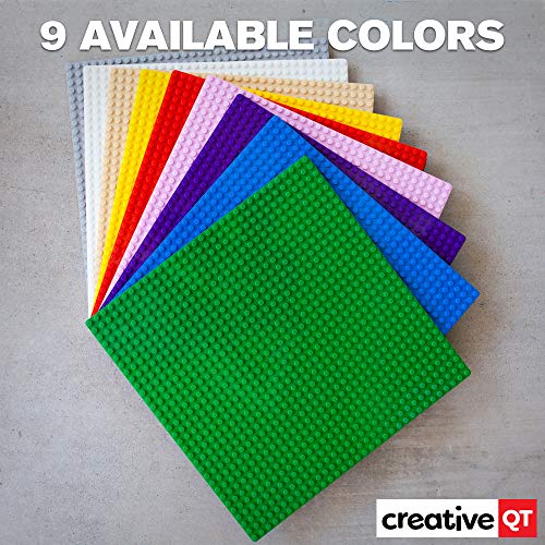 Creative Qt Makerbase - Peel-And-Stick Building Blocks Baseplates 10”X10” For All Major Brands Of Toy Building Sets, Sturdy Stacking Blocks Table Base, Building Bricks Play Table Top #TOP3