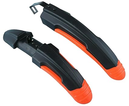 ABC Bicycle Front & Rear Mudguard with Long Patti Dual Tone, Orange Black
