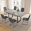 130|170 Cm Table + 6 Grey Chairs | E