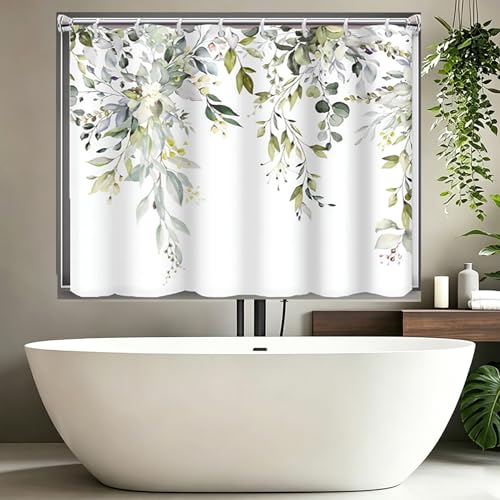 EMLTHORY Waterproof Short Shower Window Curtain for Bathroom - 40x36 Inches Small Bathroom Window Curtains Polyester Fabric Moisture Resistant & Privacy Protection for Tub Small Windows