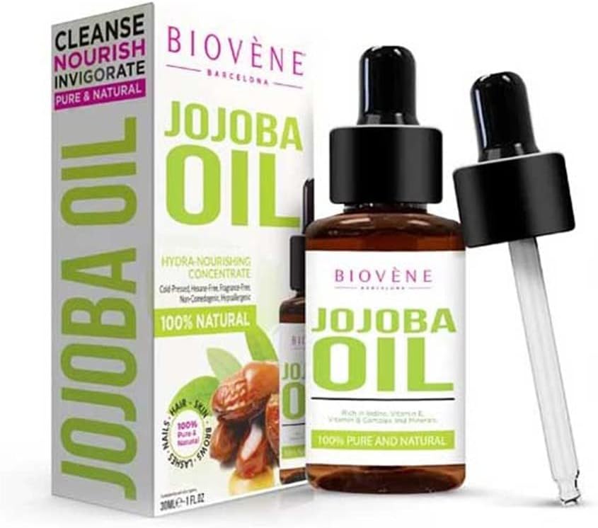 Biovène Jojoba Oil (1oz) Helps Repair Damaged Skin, Moisturizes and Helps Produce Collagen, Hypoallergenic