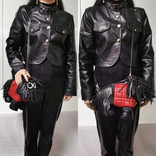 Image of Women PU Leather Unique Novelty Dog Shaped Crossbody Shoulder Bag Handbag Purse