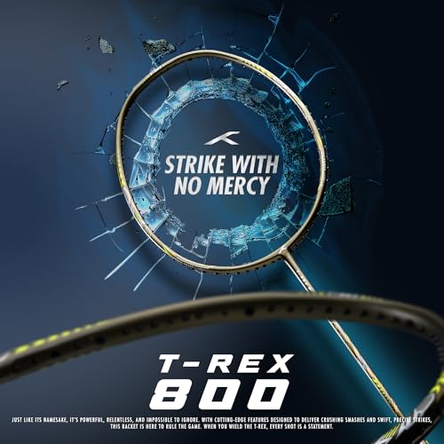 Image of Hundred T-Rex Unstrung Badminton Racket with Full Cover | 84 Grams | Maximum Tension ≤32 lbs