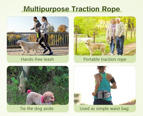 Pecute Hundeleine für Hunde, bis zu 110 kg, stoßfest, bequem, reflektierende Nähte, ideal zum Laufen, Joggen und Gehen (weiß)