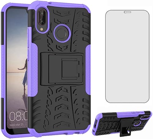 Miniatura 116 de Funda de teléfono para Huawei P20 Pro con protector de pantalla de vidrio templado y soporte soporte rígido híbrido protector accesorios para celda