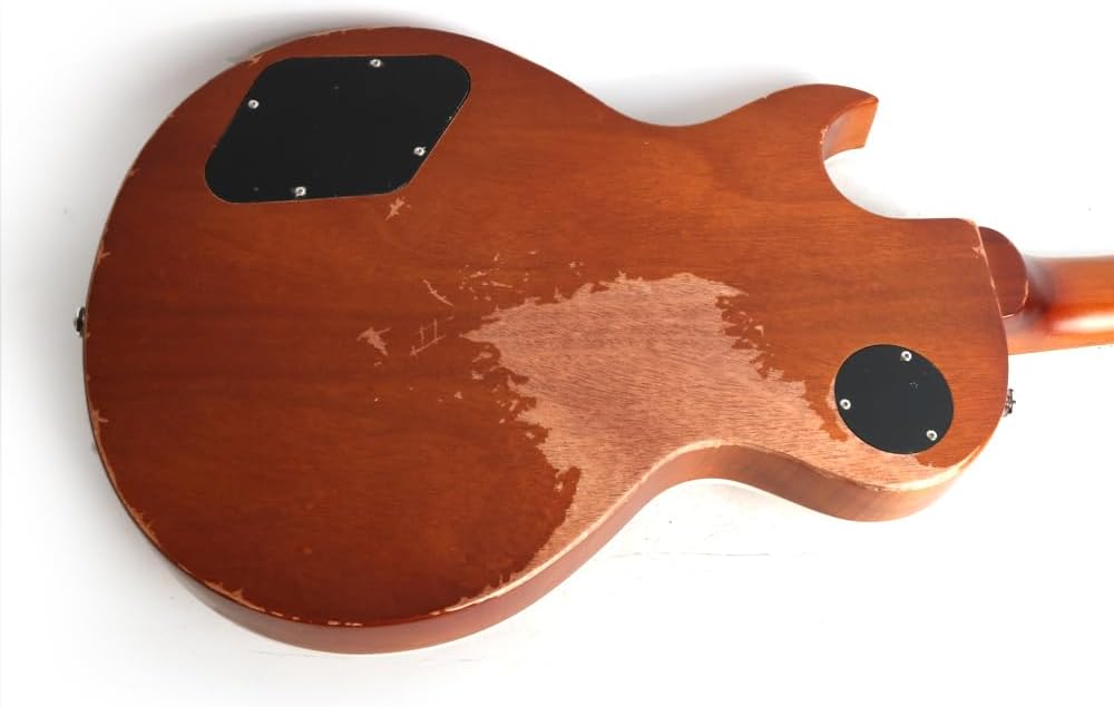 Fojill Light Relic Solid Body Full Size 39 Inch LP Electric Guitar Roasted Canadian Maple Neck Rosewood Fretboard Mahogany Body Stainless Frets
