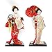 Siunwdiy Belle et délicate Geisha Orientale Poupée, Kimono Geisha Poupée Maiko Poupée Marionnettes, Geisha Asiatique de Collection Figurine décoration ou Cadeau (2pcs),Rouge,#015
