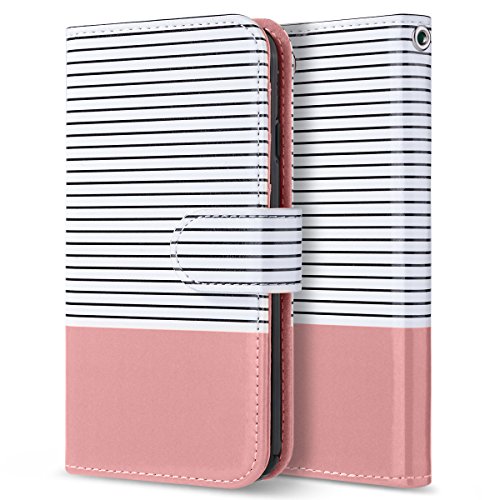 Ulak Iphone 8 Wallet, Iphone Se Wallet Case 2020, Iphone Se 3 Wallet 2022, Iphone 7 Flip Wallet Case, Pu Leather Kickstand Card Holder Cover For Iphone 7/8/Iphone Se 2 3 Gen 4.7'', Pink Bl Stripe #TOP1