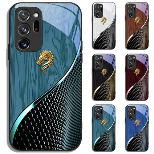 Coque Samsung S22 Ultra en verre incassable dragon vert étui antichoc compatible induction