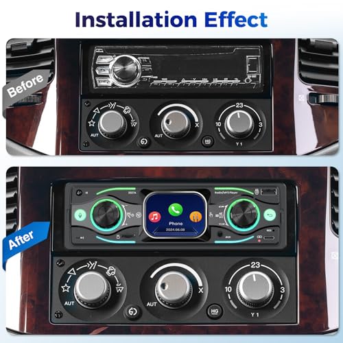 Radio para auto Single DIN con pantalla táctil y Bluetooth miniatura 2
