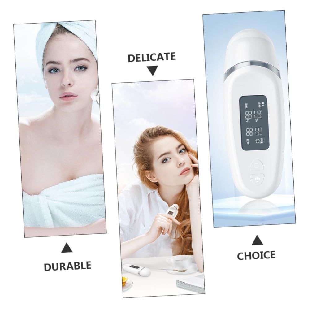 SHINEOFI Hautfeuchtigkeitstester mit Lcd Display Ölanalysator und Hautanalysator für Frauen Tragbar Weiß Abs für Hautpflege mit Reinigungsbalsam