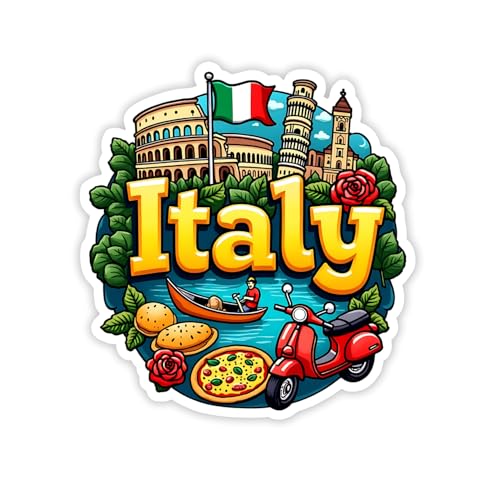 Image of Naxon Italy Country Theme Souvenir Wooden Refrigerator Stylish Fridge Magnet - Fridge Decoration Magnet for Kitchen & Home Decor | Perfect Souvenir Gift | Size 3x3 Inches | Pack of 1
