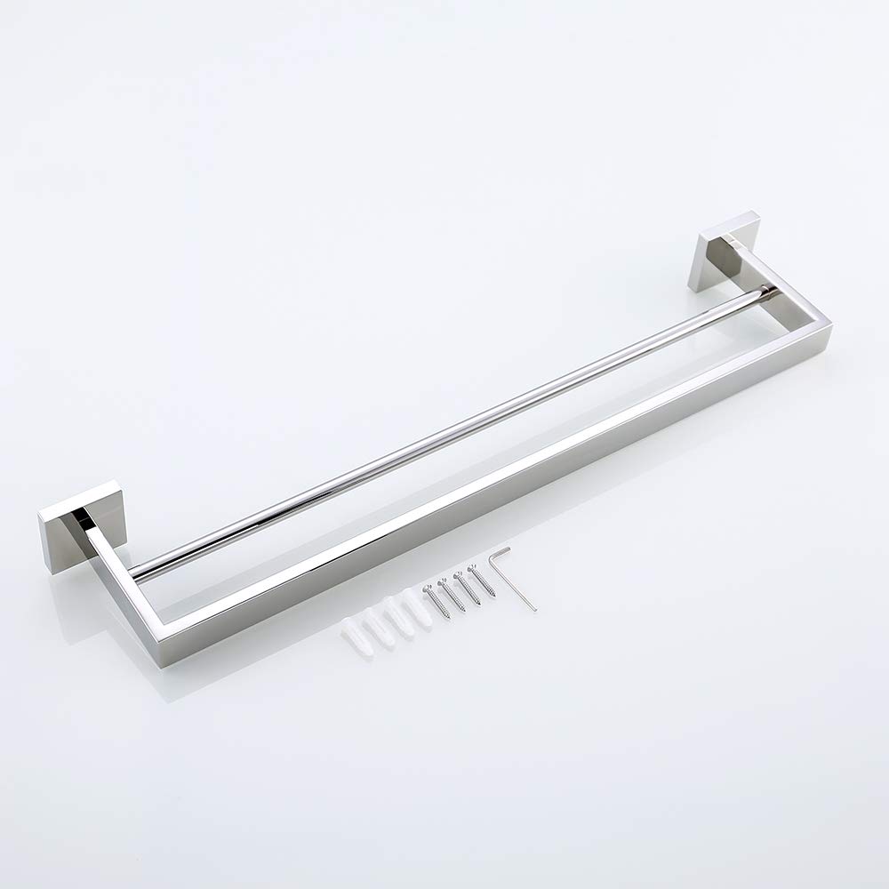 Turs SUS 304 Edelstahl-Handtuch-Rail-Bad-Regal mit Doppel-Stange-Handtuch-Rack Wandhalterung, polierte Oberfläche
