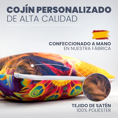 Miniatura 2 de Cojín Personalizado Con Foto Y Texto Con Relleno Incluido. Regalos Originales Para Mujer Y Hombres. Cojines Personalizados. Almohadas Personalizadas. Personalizar Cojín Sofá Y Cama. Cojín 30x30cm.