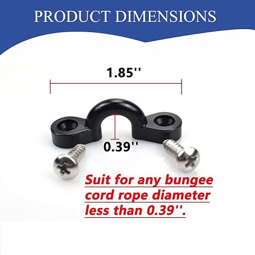 Miniatura 4 de Kit de 10 trabillas para kayak, kit de aparejo de cubierta de bucles de amarre para kayak, ojo de nailon y tornillos de acero inoxidable para canoa,