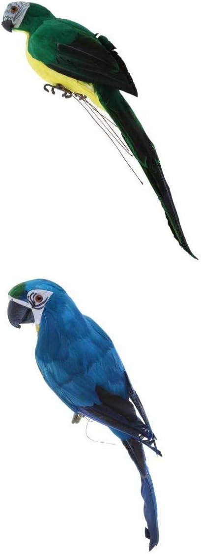 N A 2ピース 個デコアラオウムバードフィギュア人工羽からのバードバードと