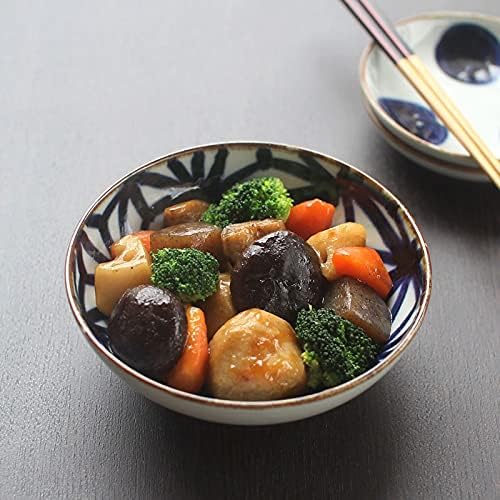 Jiangpw ボウル, 青と白の磁器のボウル、シリアル、スープ、サラダ、パスタ、ビンテージブルー、サイズ：14 * 5cm (Co