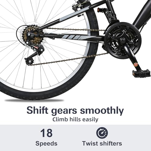 Image of WEIZE Mountain Bike, 24 26 27.5 inch Outdoor Cycling Bike,18-Speed /High-Carbon Steel /Dual Full Suspension, Adjustable Ergonomic Seat for Men Women Adult, MTB Bicycle with Suspension Fork