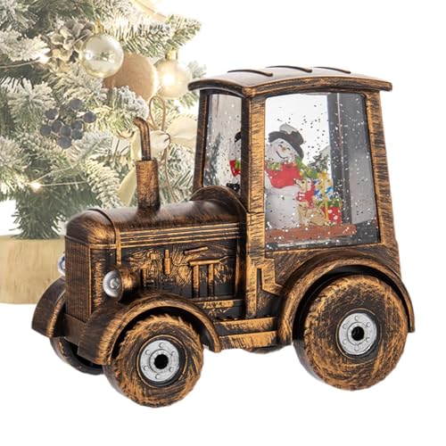 Linterna navideña de muñeco de nieve con forma de tractor para centro de mesa 8