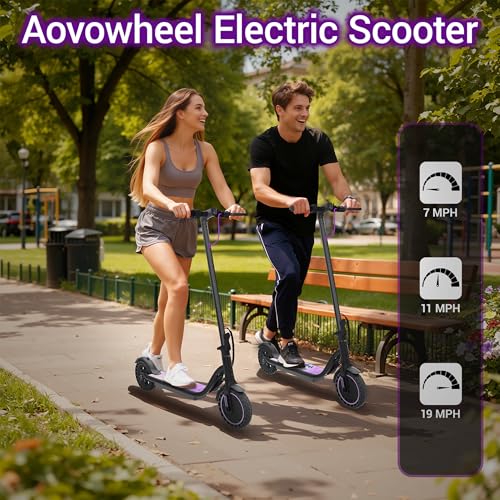 Image of Aovowheel Electric Scooter for Adults, Folding E Scooter with 350W /500W Motor 16 /24 Mph Top Speed, Max 19-23 Miles Long Range, 8.5'' /10'' /14''Tires Commuting Scooters with Dual Brakes System, APP