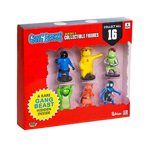 Toikido GB2070 Lot de 8 Figurines de Collection Gang Beasts Boîte de Luxe, Multicolore