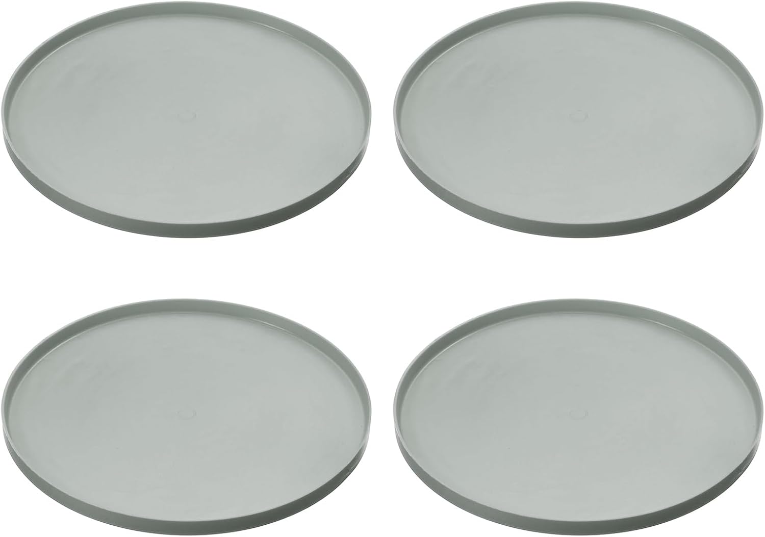 Cat Food Mat, 7x7 Inch Silicone Pet Feeding Mat Non-Slip Round Waterproof Dog Water Bowl Tray Raised Edge Protects Floors (2Pcs, Gray), Intended for Pets Bowl/Fountain
