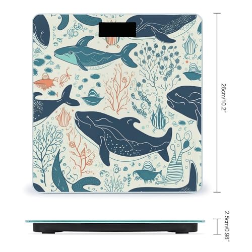 Báscula digital de baño con diseño de ballena miniatura 2
