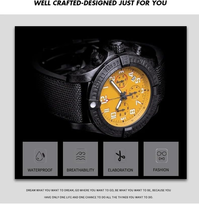 OFWAX 22mm High Density Nylon Watch Band Watchband Black Gray For Breitling Strap for NAVITIMER WORLD Avenger/Navitimer Belt(Black No buckle) — view 6