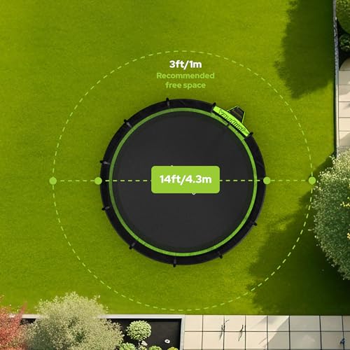 JumpFlex Trampoline with Basketball Hoop - Hero 12FT 14FT 15FT Round Outdoor Backyard Trampoline ASTM Approved with Net Safety Enclosure & Ladder Playset with Fast Assembly - Thumbnail 5