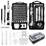 Set di cacciaviti di precisione 115 in 1 in acciaio al carbonio, piccolo mini kit di attrezzi per laptop, PC, telefono, orologio, fotocamera, asta di prolunga regolabile e tubo flessibile, 16,30 x